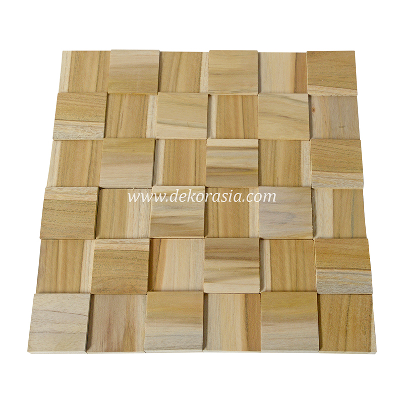 Cube Teak Natural, Wood Wall Cladding